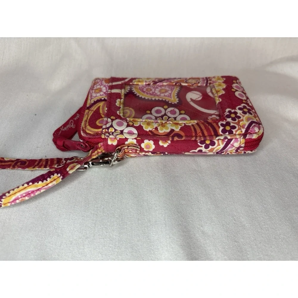Vera Bradley Raspberry Fizz Pattern ID Pocket Wristlet